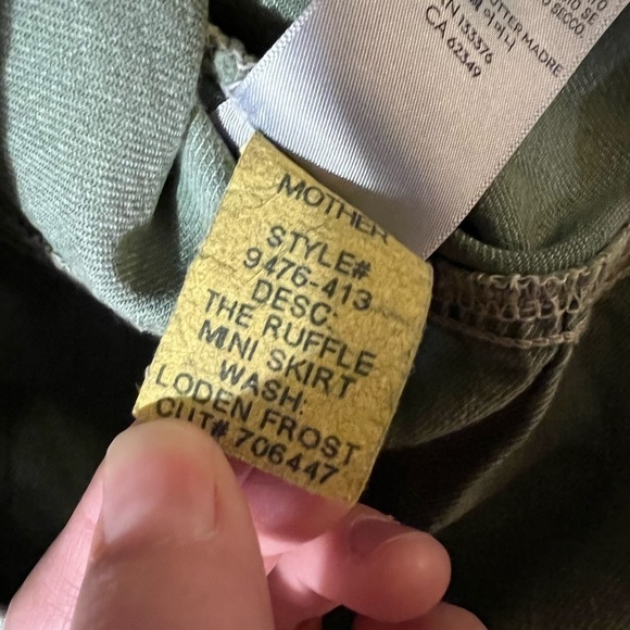 NWT Mother Womens Tiered Ruffled Mini Skirt loden frost green size 30 high waist - Picture 9 of 11